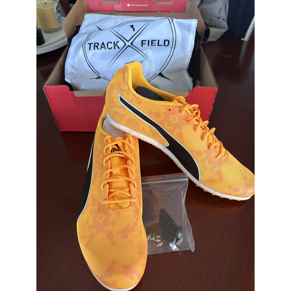 Puma evoSpeed Star8 Running Spikes Orange Track & Field Racing Sprints Men Sz 13